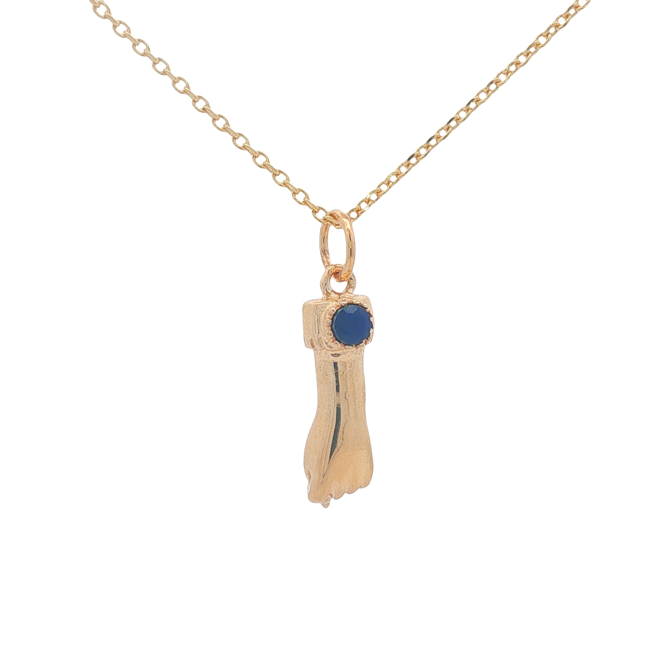 Collier doré Figa avec lapis lazulis 42 cm