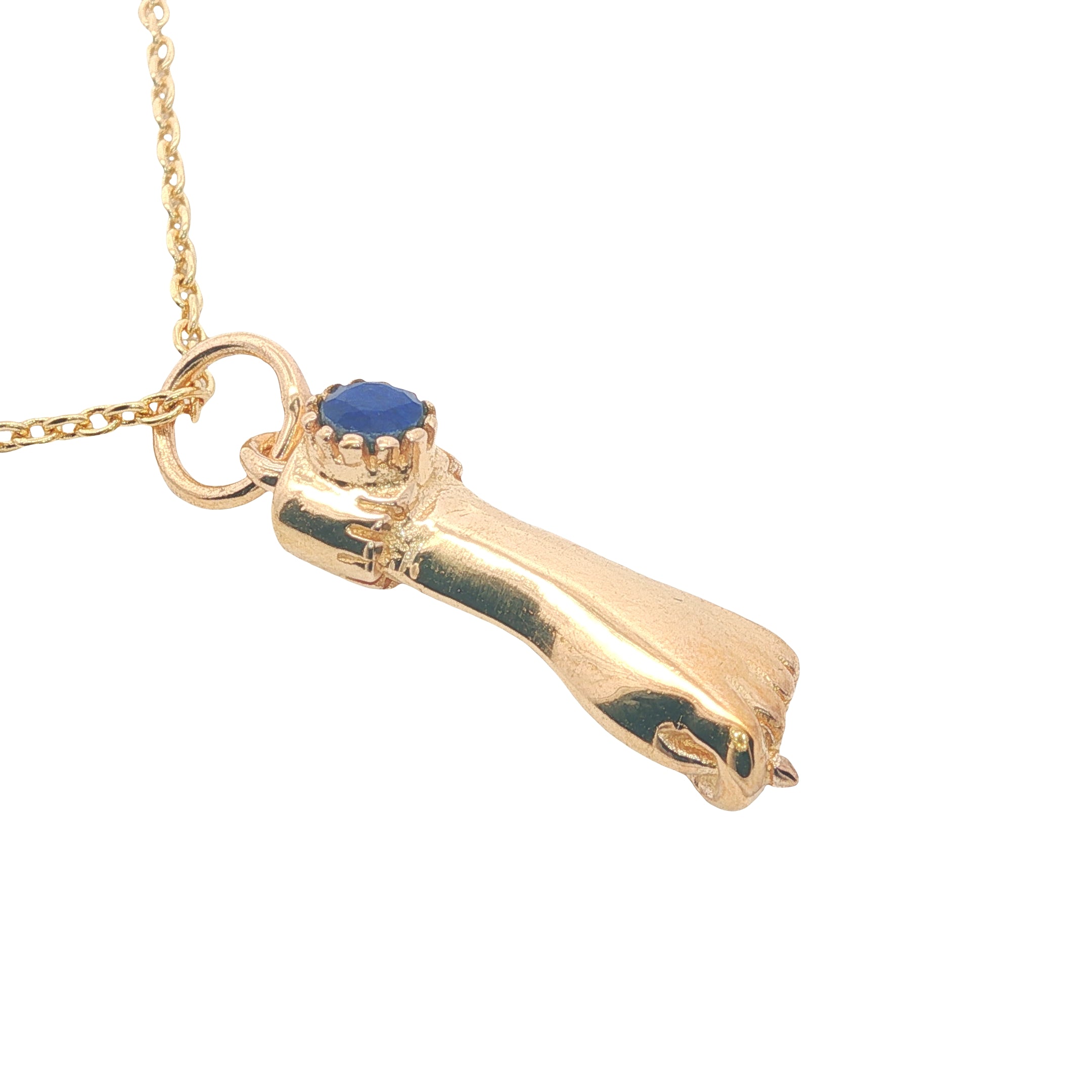 Collier doré Figa avec lapis lazulis 42 cm