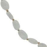 Collier doré pierre de lune ovale et perles dorées 42 cm