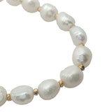 Collier doré perles de culture et petites perles dorées 50 cm