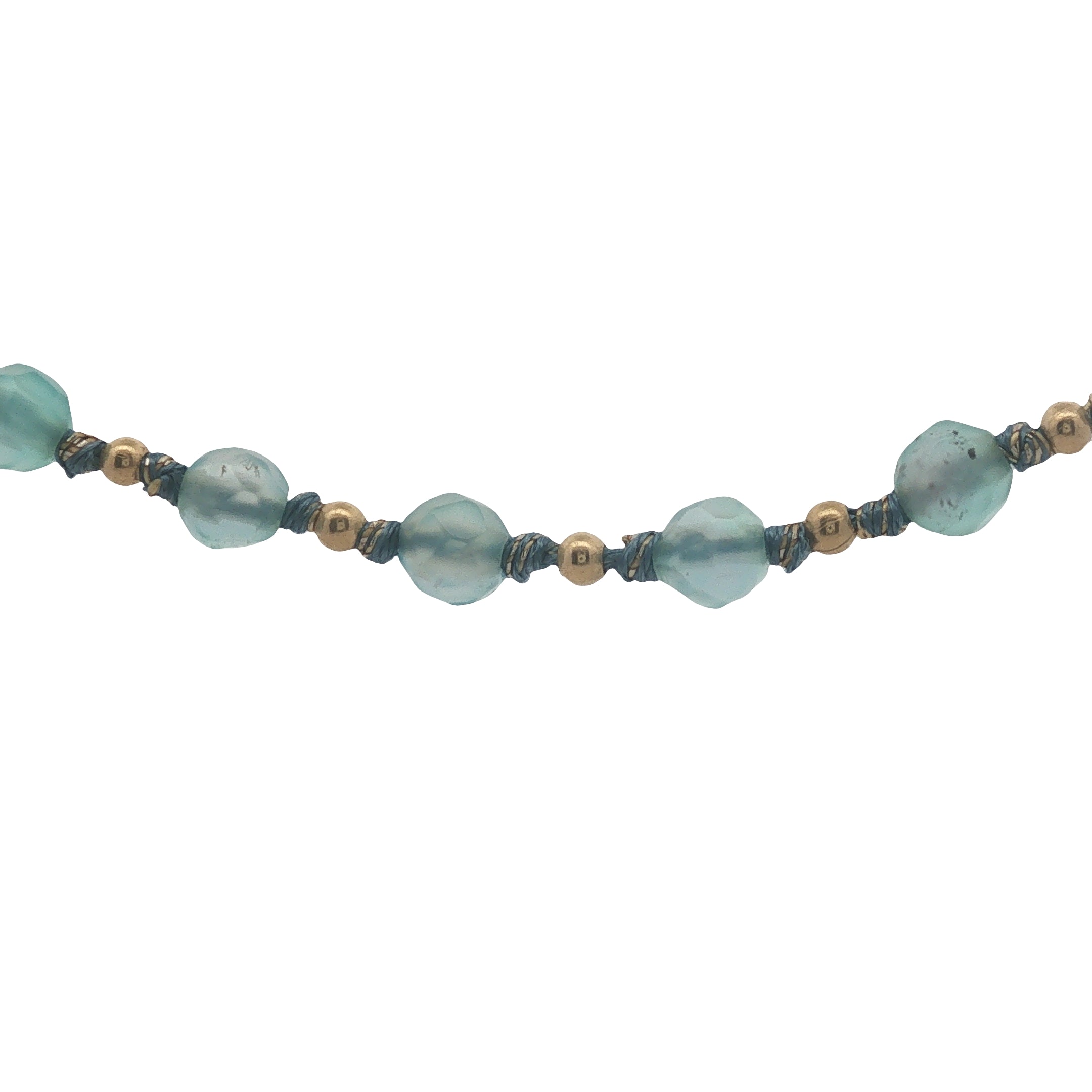 Collier doré perles turquoise et perles dorées 42 cm