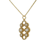 Collier doré infinis pierre de lune et zircons 42 cm
