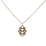 Collier doré infinis prehnite zircons blancs 50 cm