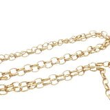 Collier doré infinis prehnite zircons blancs 50 cm