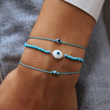Bracelet cordon fin coloré petit oeil