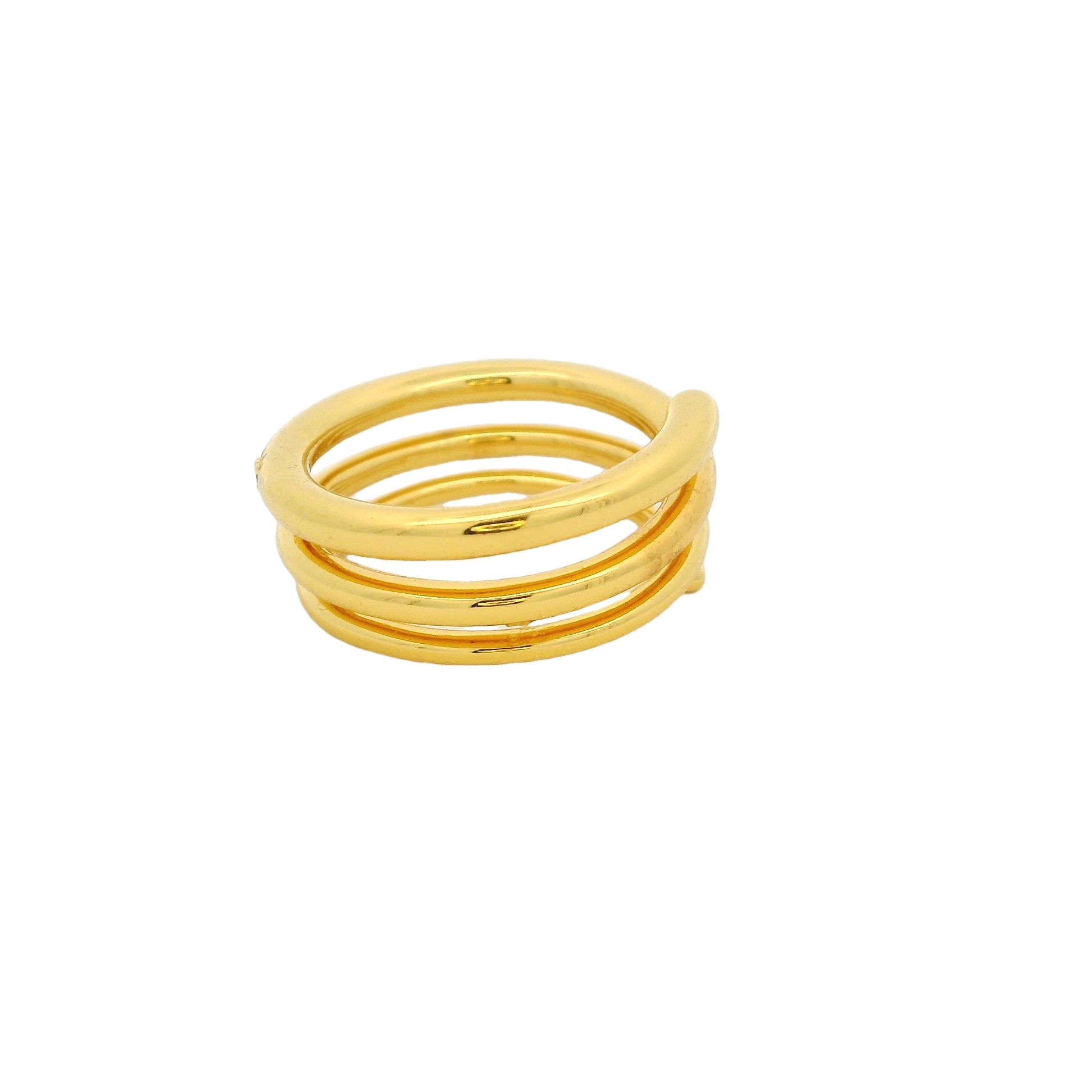 Bague dorée triple anneau