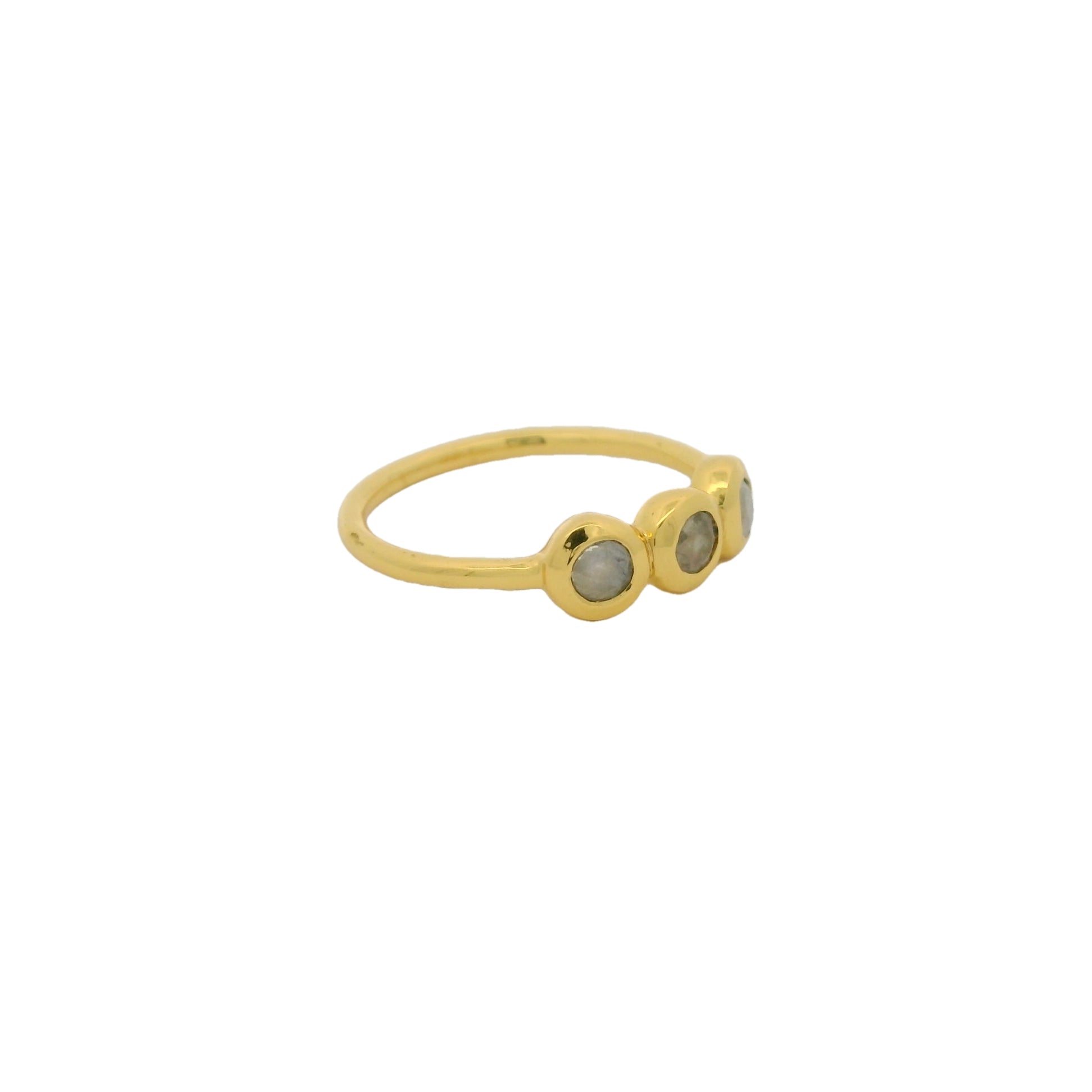 Bague dorée trilogie de pierre de lune