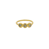 Bague dorée trilogie de pierre de lune