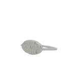 925 silver oval ring with white zircons