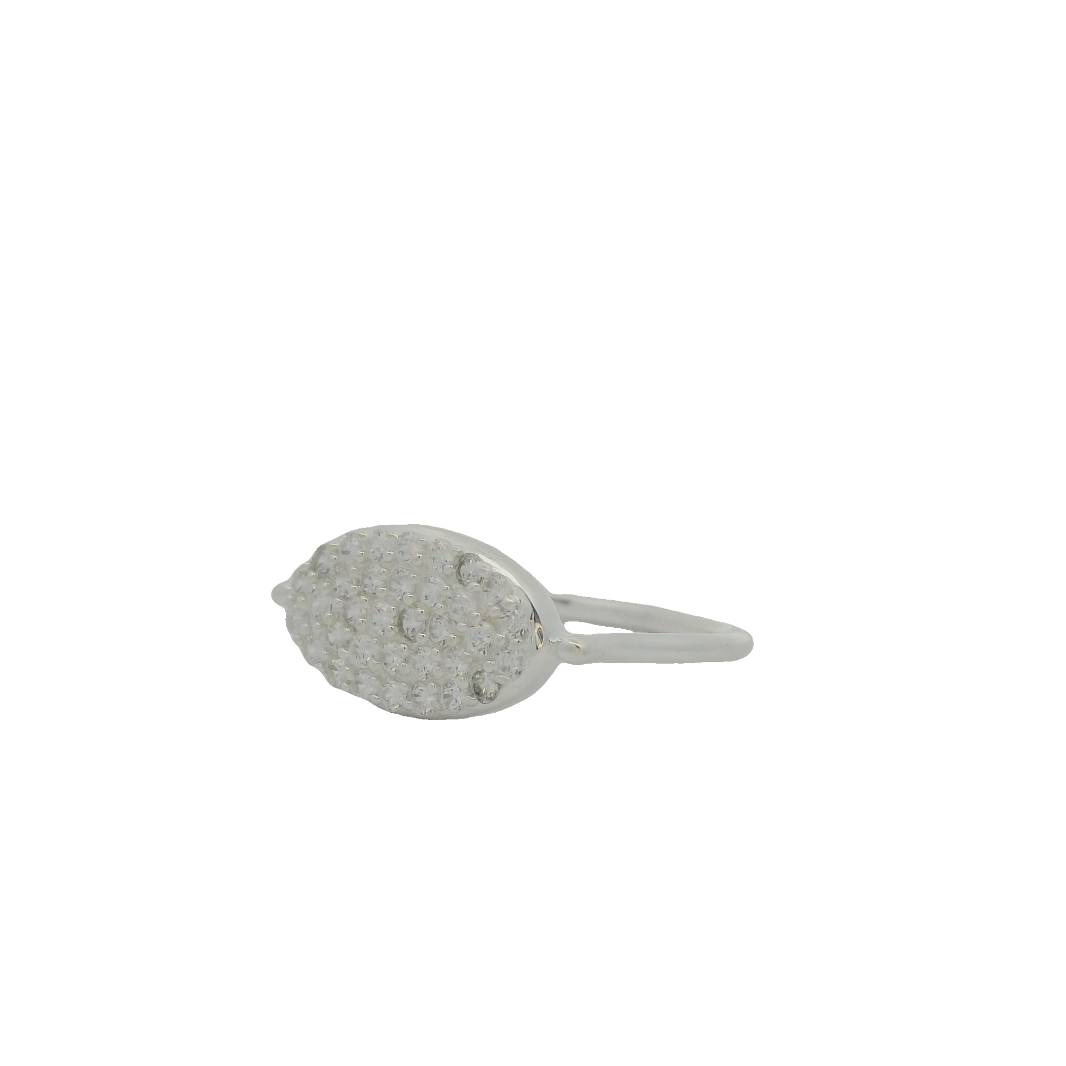 Bague argent 925 ovale et zircons blancs