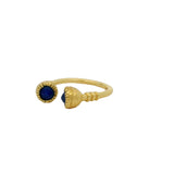 Open gold ring with stones