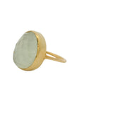 Faceted stone gold ring