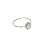 Bague solitaire argent 925 avec zircons