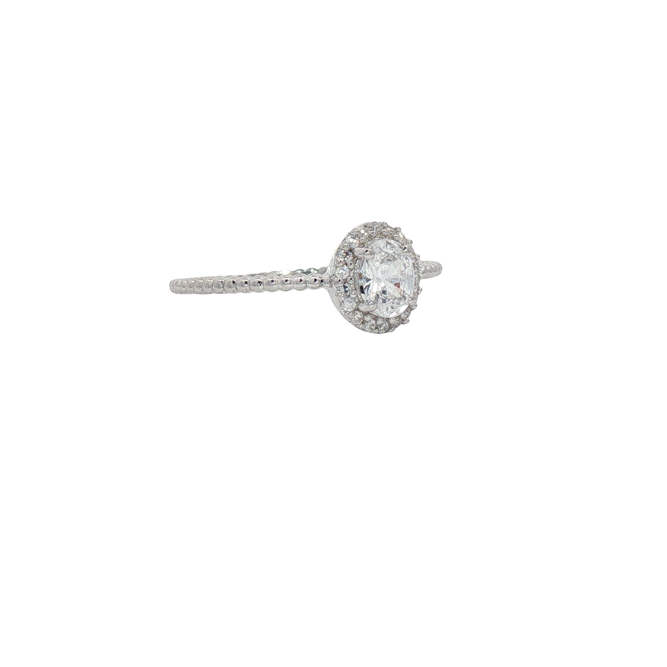 Bague solitaire argent 925 avec zircons