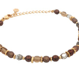Bracelet with natural stones and golden discs