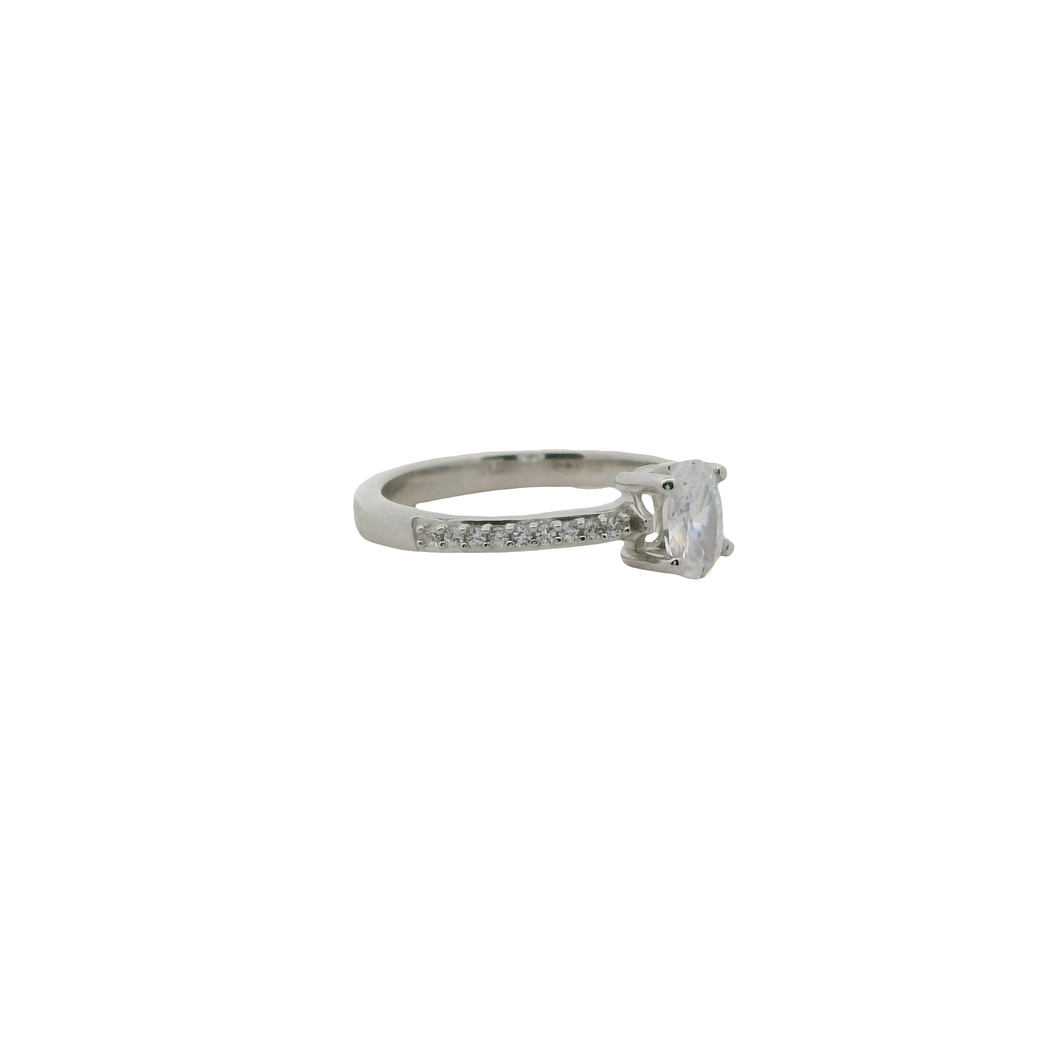Bague solitaire argent 925 avec zircons