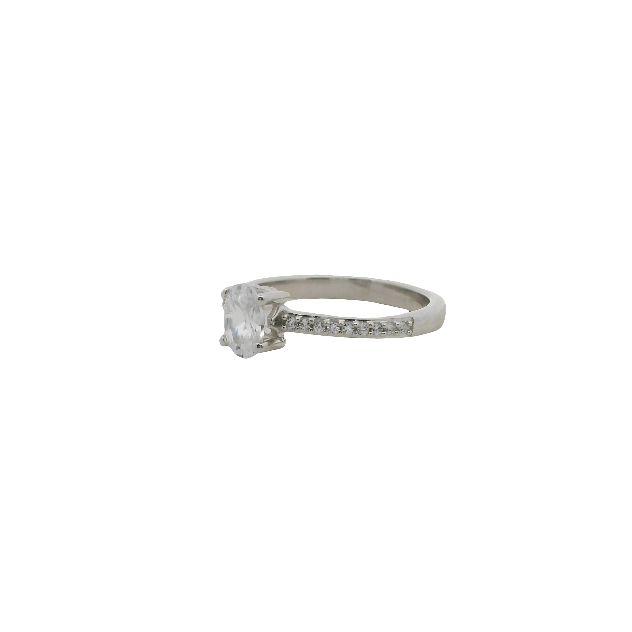 Bague solitaire argent 925 avec zircons