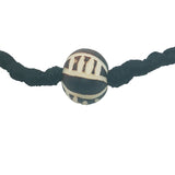 Bracelet doré cordon noir avec perle africaine
