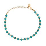 Bracelet doré perles turquoises avec perles dorées