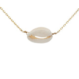 Collier doré avec cauri naturel 40 cm