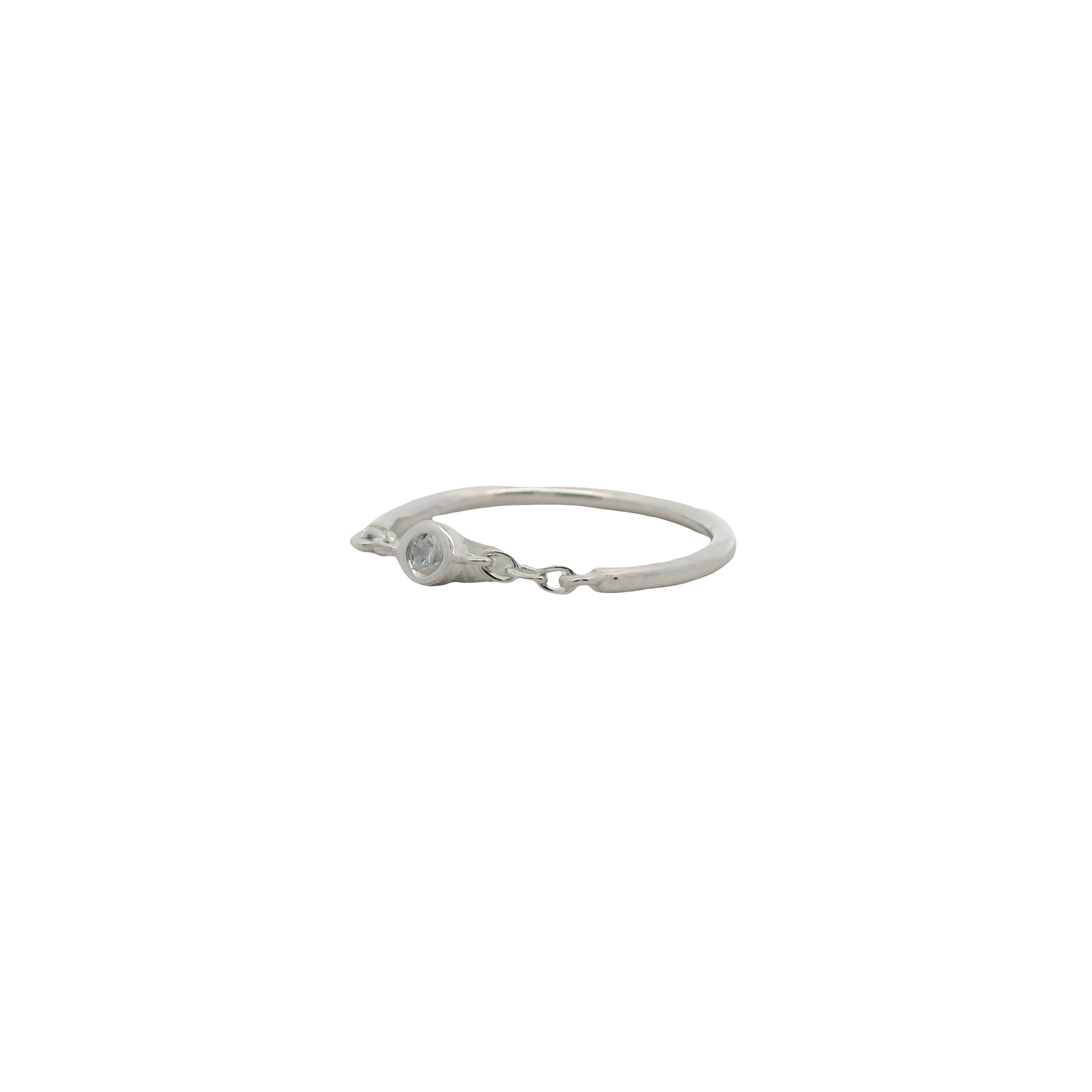 Bague fine argent 925 chaine et zircon