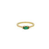 Golden ring with stone and two zircons