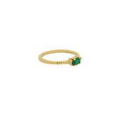 Golden ring with stone and two zircons