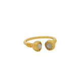Open gold ring with stones