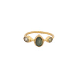 Multi-stone golden gypsy ring