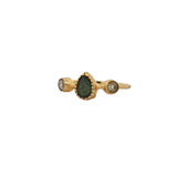 Multi-stone golden gypsy ring