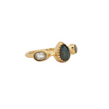Multi-stone golden gypsy ring