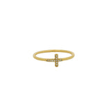 Bague dorée et petite croix zircons
