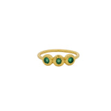 Golden ring trio of natural stones