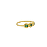 Golden ring trio of natural stones