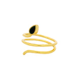 Bague doré serpent et onyx noire