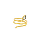 Bague dorée serpent et pierre de lune