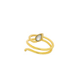 Bague dorée serpent et pierre de lune