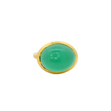 XL cabochon stone gold ring
