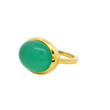 XL cabochon stone gold ring