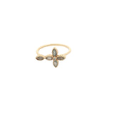 Bague dorée croix en labradorite