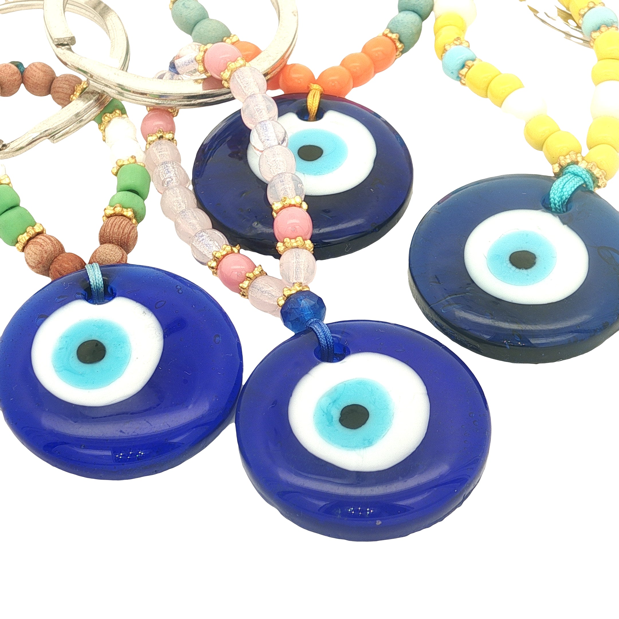 Porte-clefs oeil rond mix perles