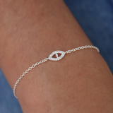 Bracelet argent 925 oeil en zircons