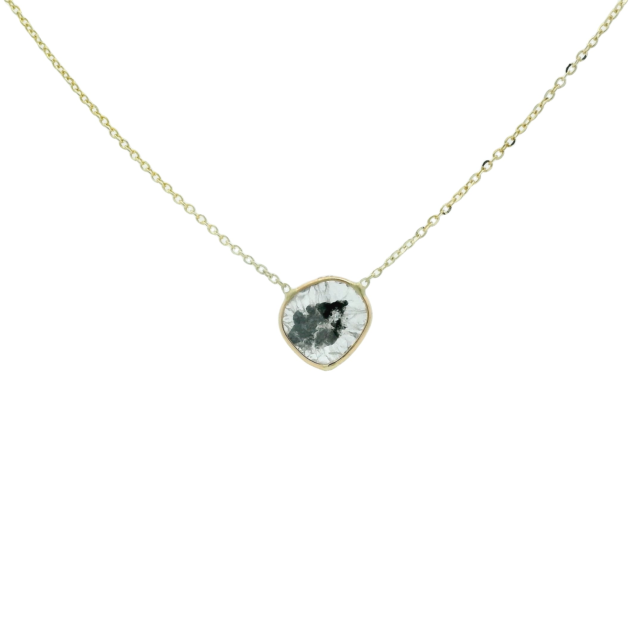Organic Diamond Slice Choker Necklace