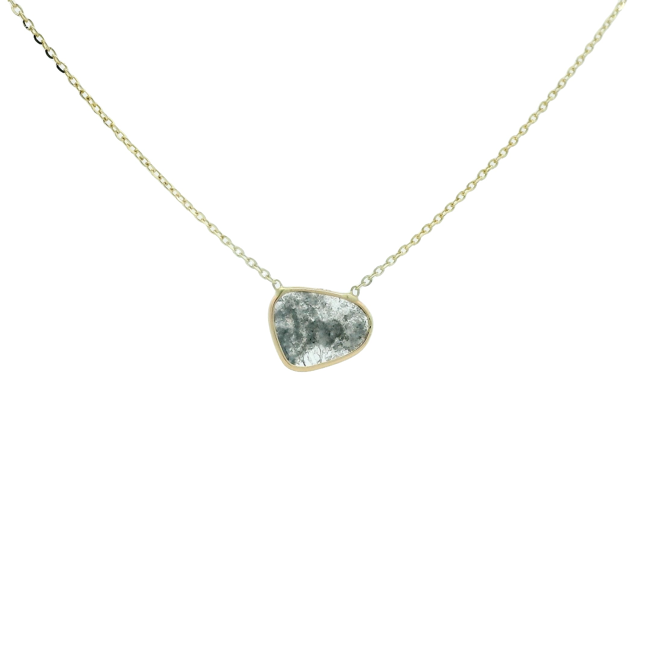 Organic Diamond Slice Choker Necklace