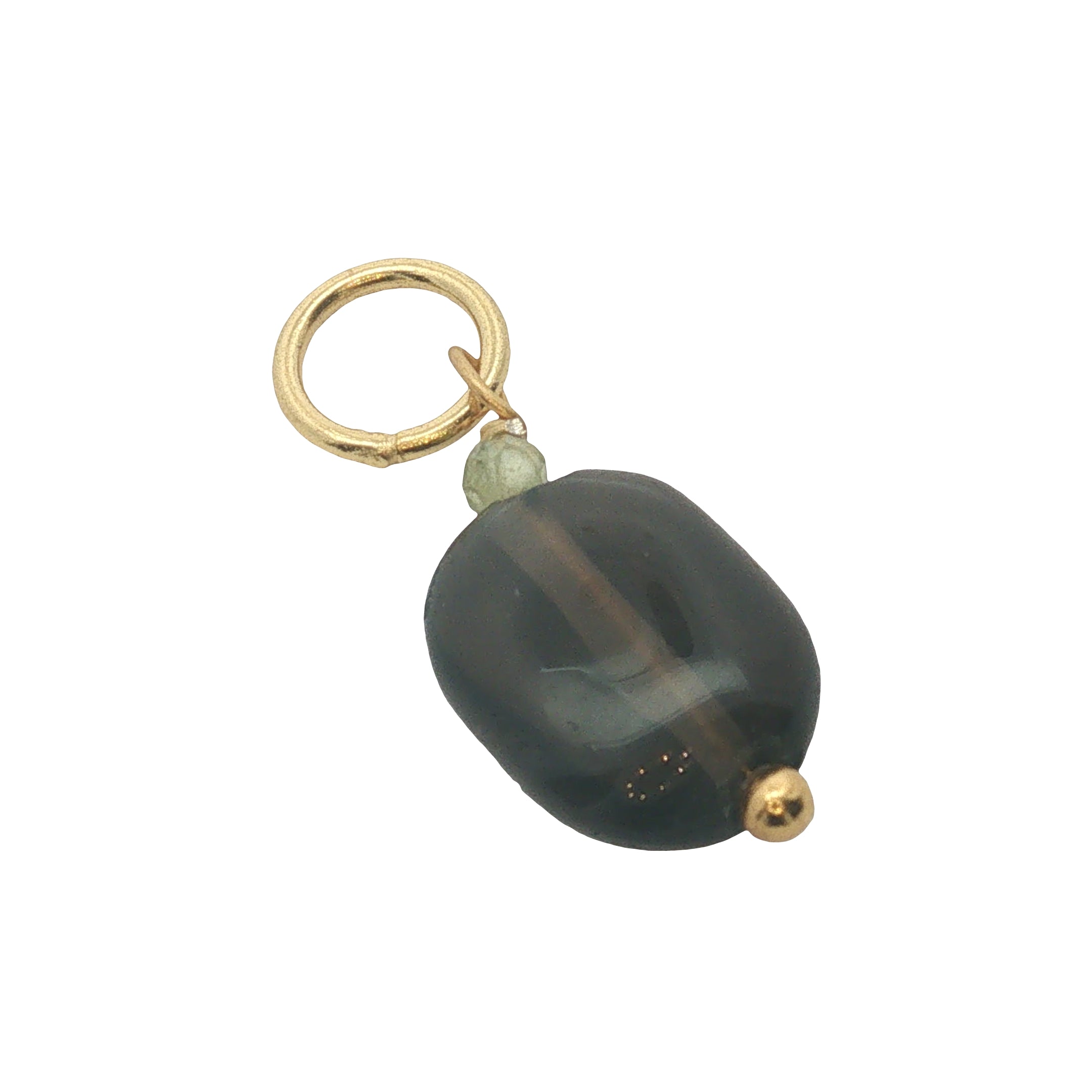 Charms doré quartz fumé et petite peridot
