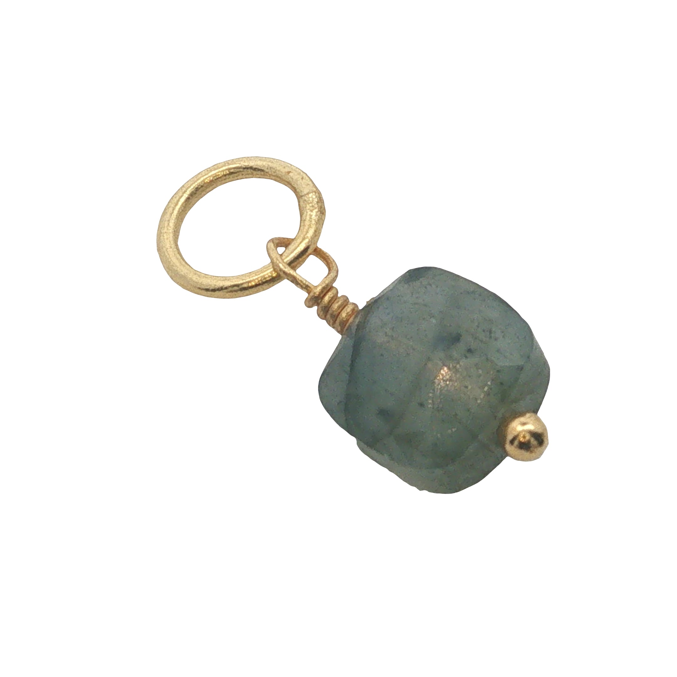 Charms doré labradorite taillée en carré
