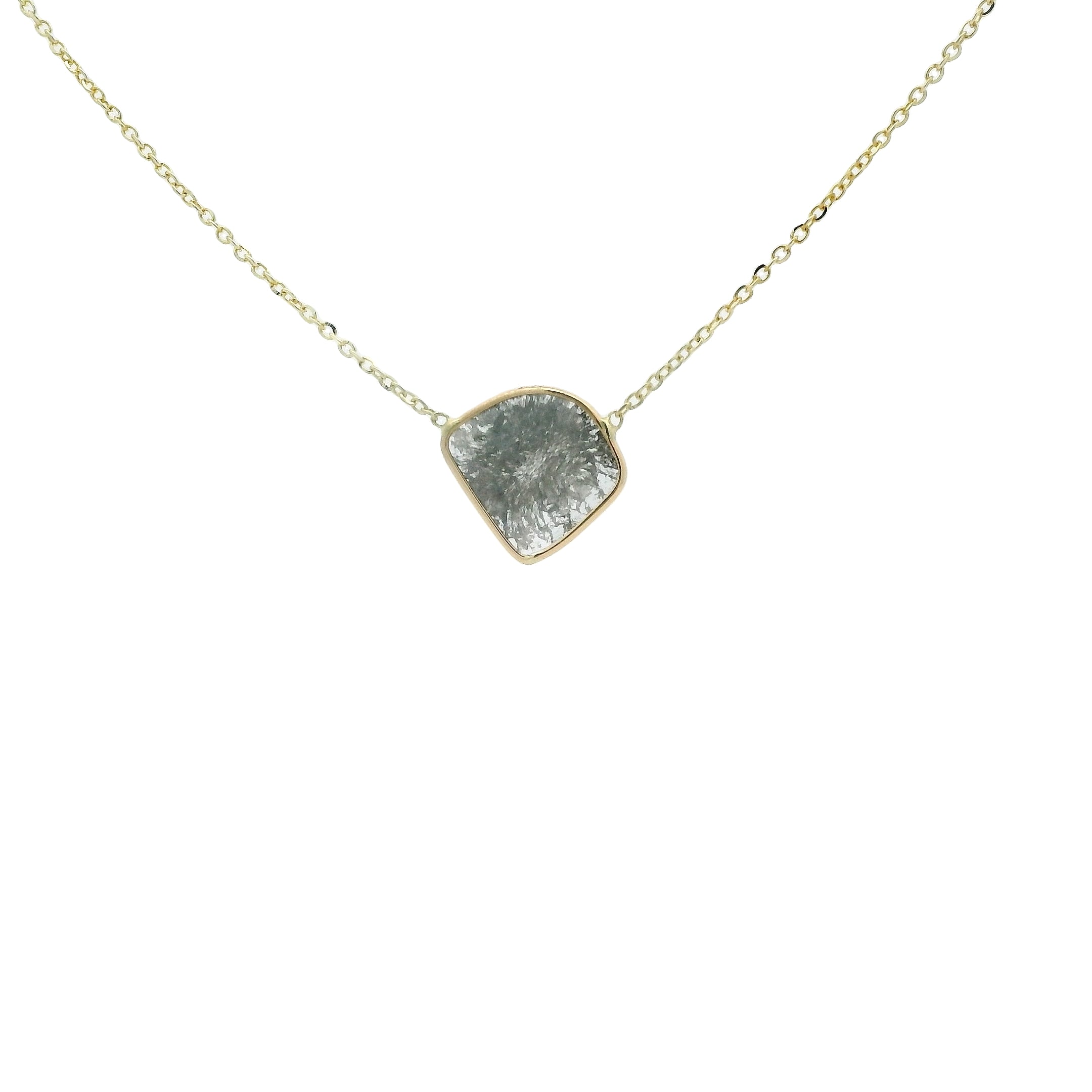 Organic Diamond Slice Choker Necklace