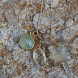 Collier doré poisson taillé en quartz citron 42 cm