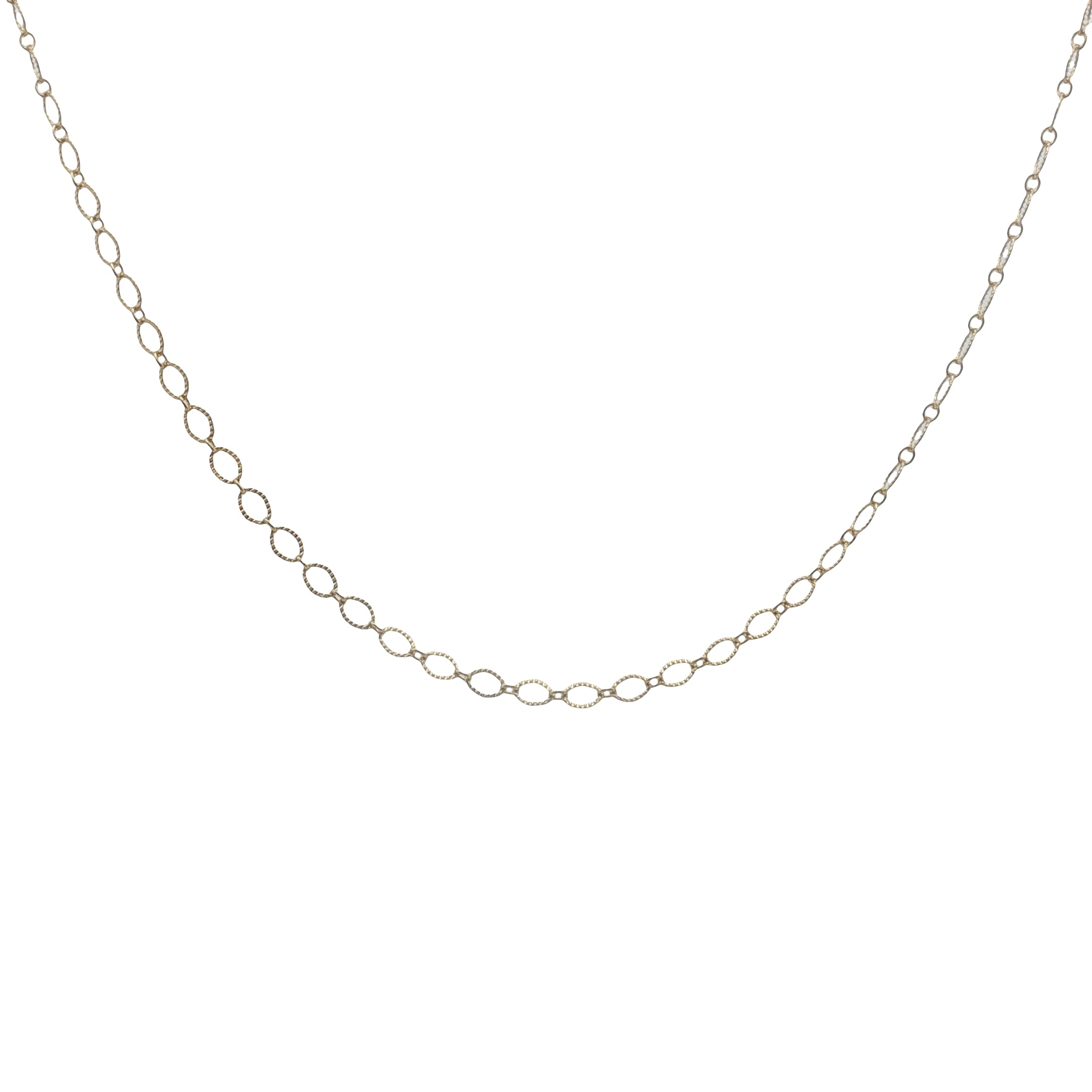Collier doré maille ovale ciselée