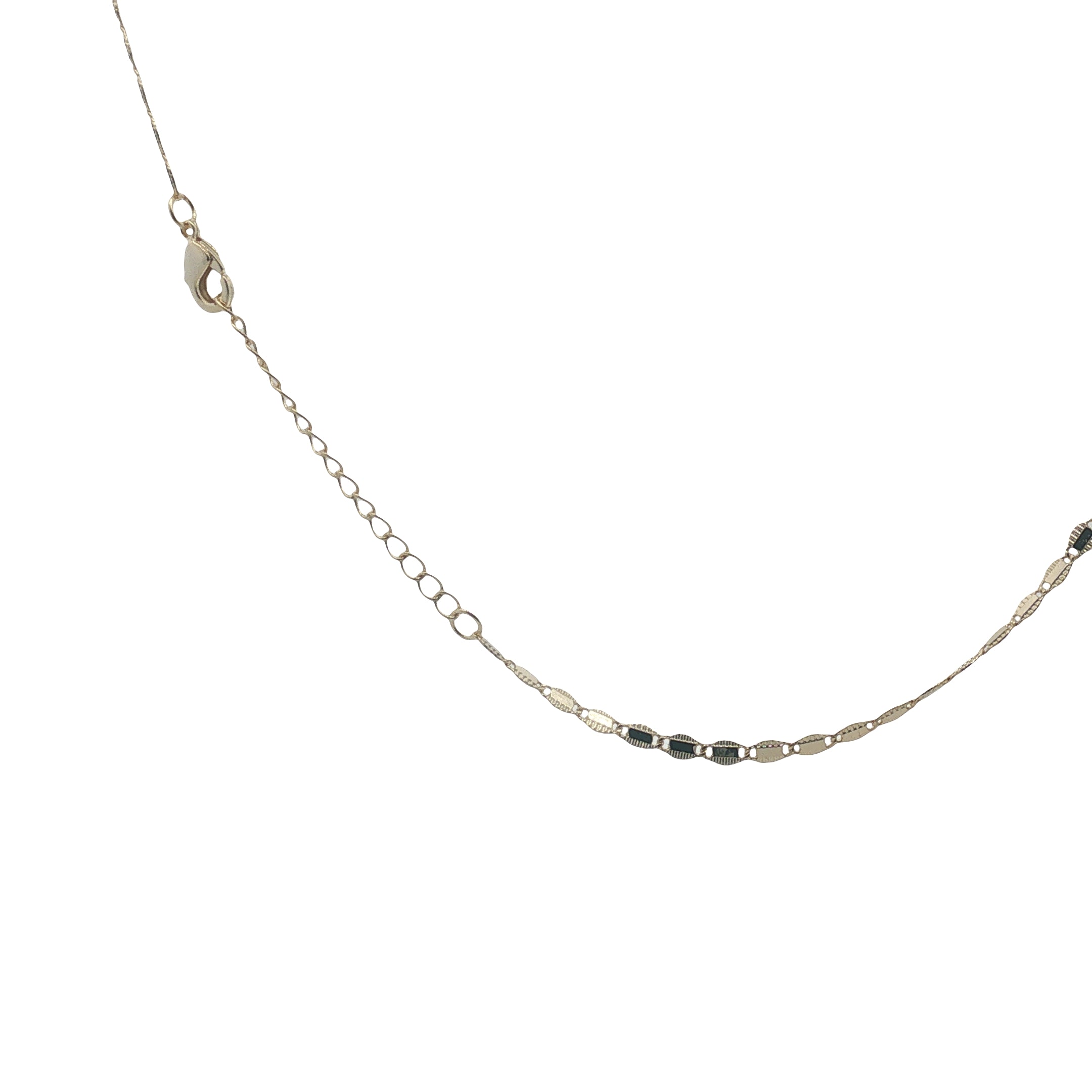 Collier doré maillons grain de café aplatis